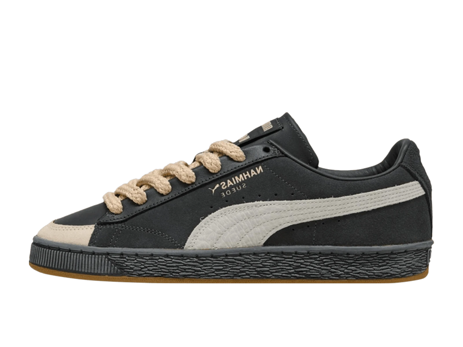 Puma Suede Nahmias Vintage Black Flat Dark Gray-Vapor Gray-Honey